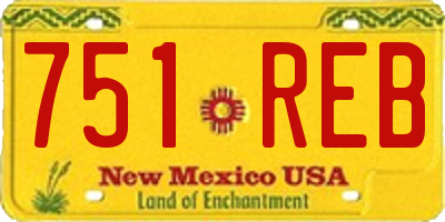 NM license plate 751REB