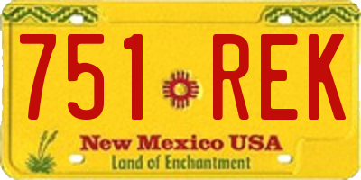 NM license plate 751REK