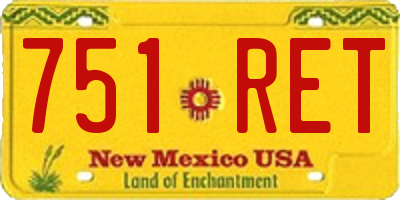 NM license plate 751RET