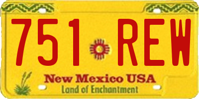 NM license plate 751REW