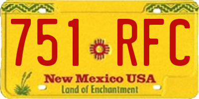 NM license plate 751RFC