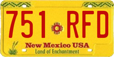NM license plate 751RFD