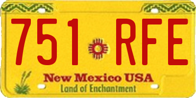 NM license plate 751RFE
