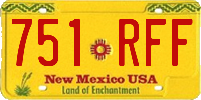 NM license plate 751RFF