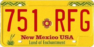 NM license plate 751RFG