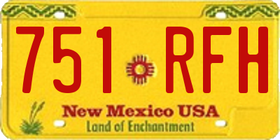 NM license plate 751RFH