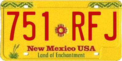 NM license plate 751RFJ
