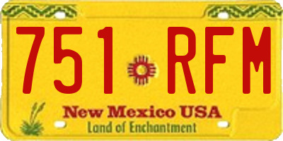 NM license plate 751RFM
