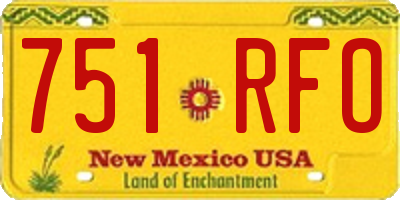 NM license plate 751RFO