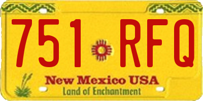 NM license plate 751RFQ