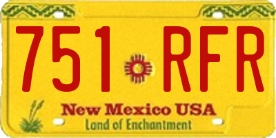 NM license plate 751RFR
