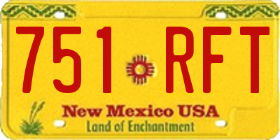NM license plate 751RFT