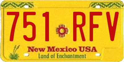 NM license plate 751RFV