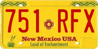 NM license plate 751RFX