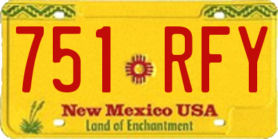 NM license plate 751RFY