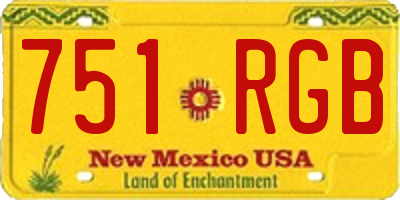 NM license plate 751RGB