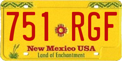 NM license plate 751RGF