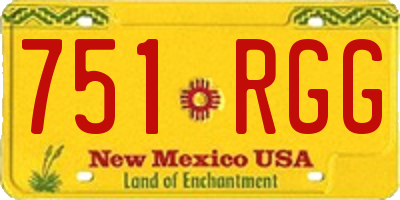NM license plate 751RGG