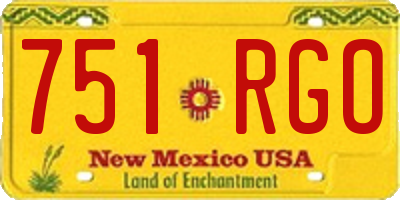 NM license plate 751RGO