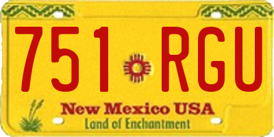 NM license plate 751RGU