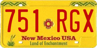 NM license plate 751RGX