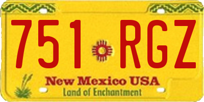 NM license plate 751RGZ