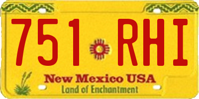 NM license plate 751RHI