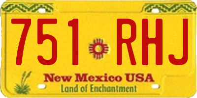 NM license plate 751RHJ