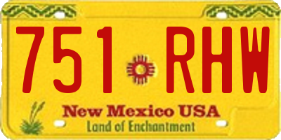 NM license plate 751RHW