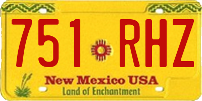 NM license plate 751RHZ