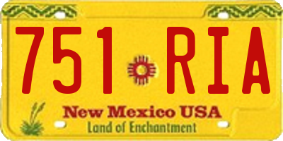 NM license plate 751RIA