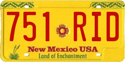 NM license plate 751RID