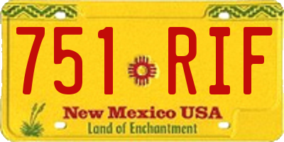 NM license plate 751RIF