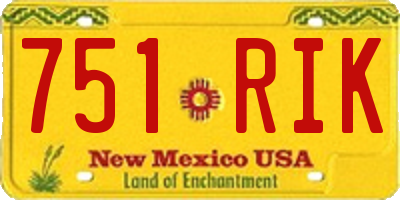 NM license plate 751RIK