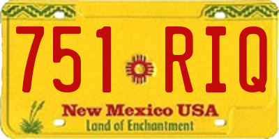 NM license plate 751RIQ