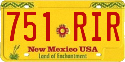 NM license plate 751RIR