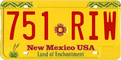 NM license plate 751RIW