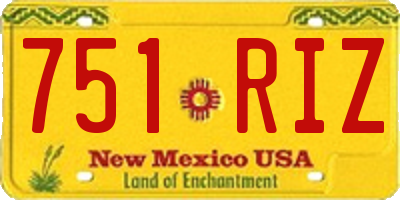 NM license plate 751RIZ