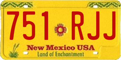 NM license plate 751RJJ