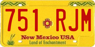 NM license plate 751RJM