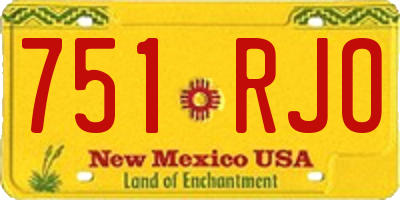 NM license plate 751RJO