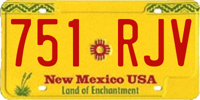 NM license plate 751RJV