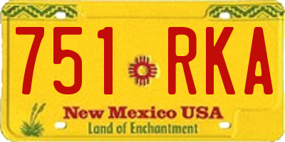 NM license plate 751RKA