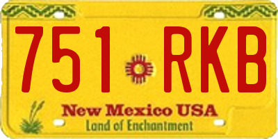 NM license plate 751RKB