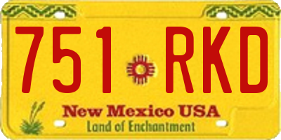 NM license plate 751RKD