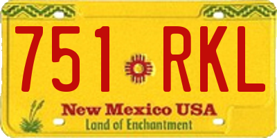 NM license plate 751RKL