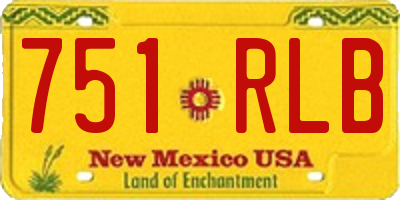 NM license plate 751RLB