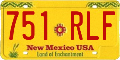 NM license plate 751RLF