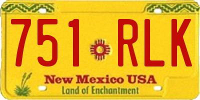 NM license plate 751RLK
