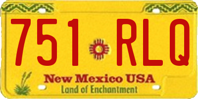 NM license plate 751RLQ
